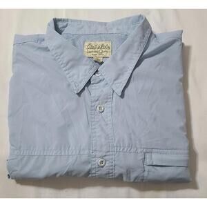 Cabelas Fishing LS Shirt Mens Size 3XL Blue UPF 50 Vented Lightweight Zip Pocket